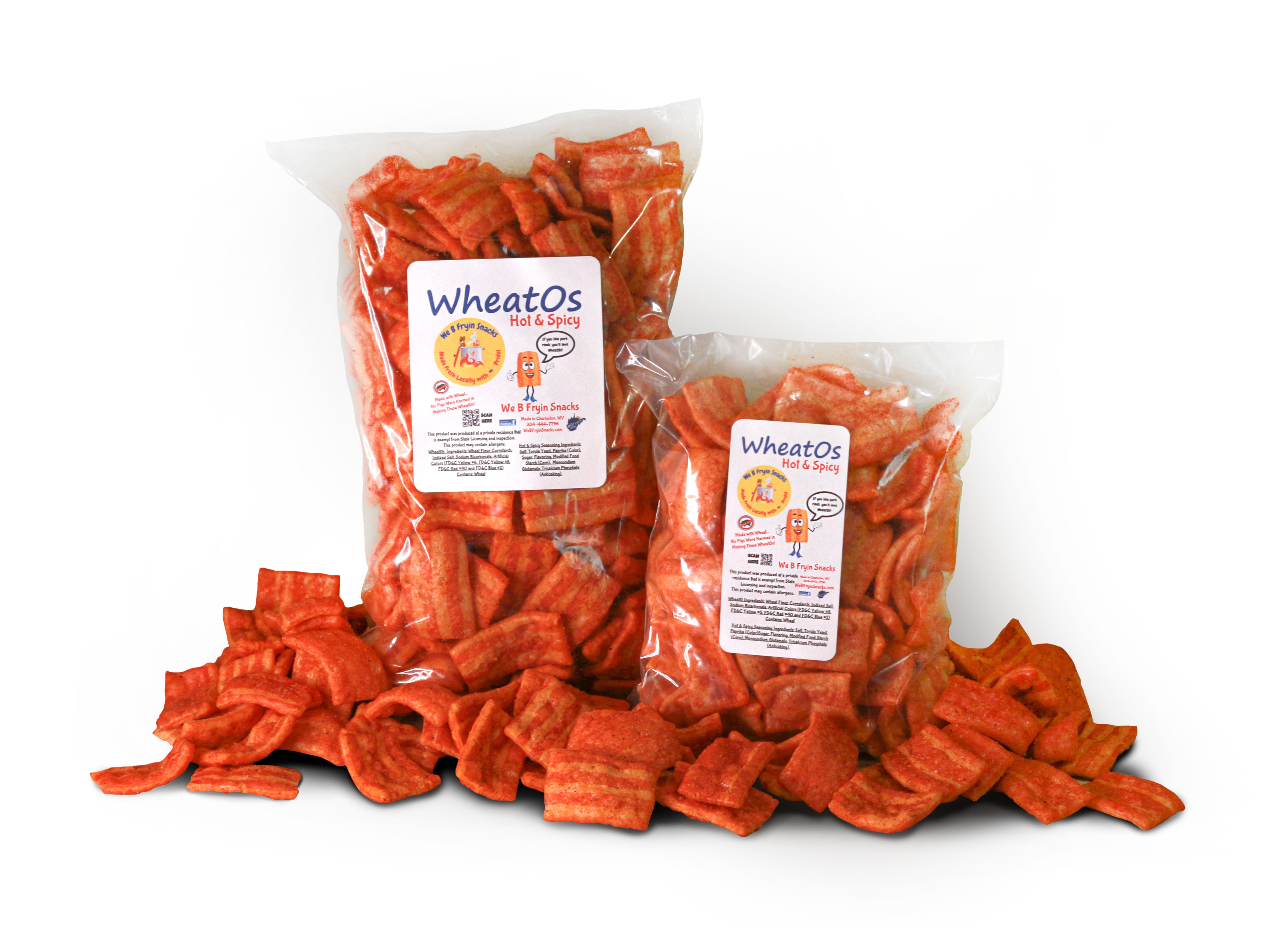 Hot & Spicy WheatOs | We B Fryin Snacks, LLC Made Fresh